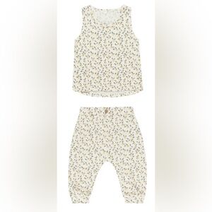Rylee + Cru Cream and Yellow Lemon Print Set Sz 6-12 Months